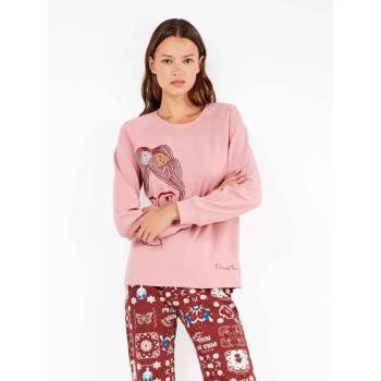Pijama Frida Kahlo rosa 2/20362S de Gisela - Mi Cajón de Lencería