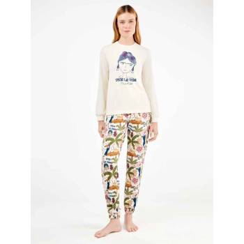 Pijama Frida Kahlo crudo 2/20360S de Gisela - Mi Cajón de Lencería